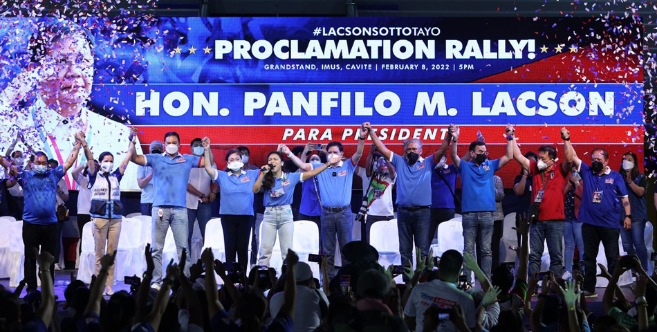Ciara Sotto performs at the proclamation rally of the Lacson-Sotto tandem in Imus, Cavite on Tuesday. Courtesy: Office of Sen. Ping Lacson