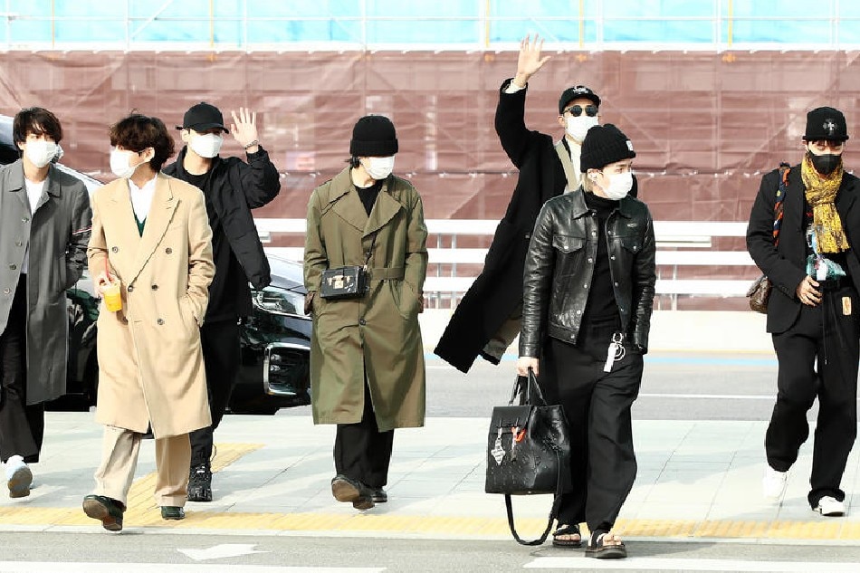 K-pop superband BTS arrive at Incheon International Airport, in Incheon, South Korea, 17 November 2021, to head for Los Angeles. EPA-EFE/YONHAP/file