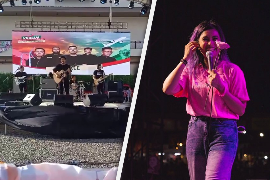 Rock bands Hale and Moonstar88 were both first-time performers at the respective campaign rallies of presidential aspirants of Ferdinand Marcos, Jr. and Leni Robredo over the weekend. Screenshot, Facebook: Anecia Padilla / Instagram: @moonstar88band