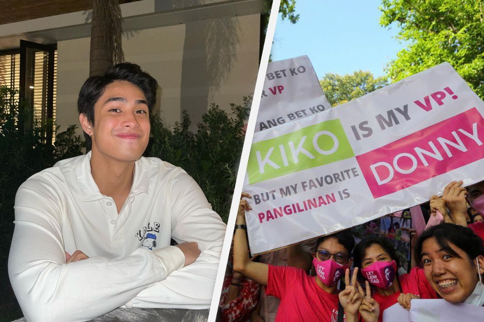 Vice-presidential candidate Sen. Kiko Pangilinan’s nephew, heartthrob actor Donny Pangilinan, has been the subject of numerous playful placards at the lawmaker’s campaign rallies. Instagram: @donny/ Earvin Perias, Team Kiko