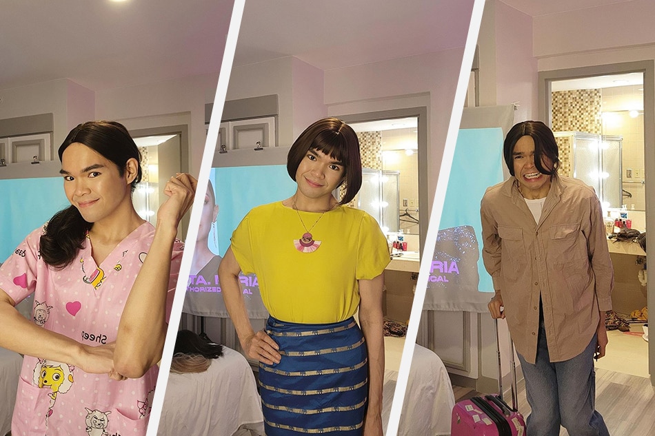 AC Soriano, or @ItsACsLife, takes on characters portrayed by Jodi Sta. Maria — (from left) Maya, Jill, and Amor — in a live ‘Rusical’ as a tribute to the actress. Instagram: @itsacslife