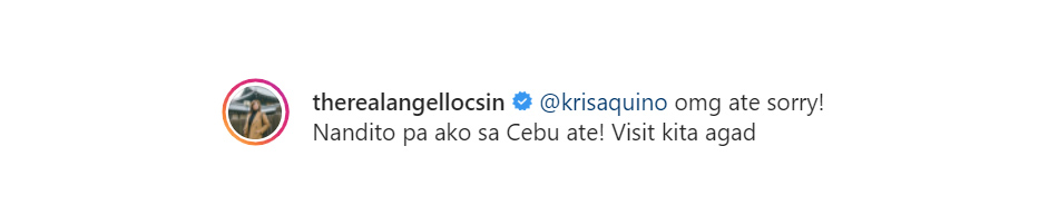 Screengrab mula sa Instagram page ni Angel Locsin