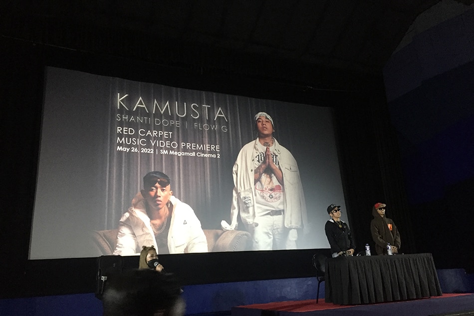 Shanti Dope and Flow G during the media premiere of 'Kamusta' music video. Totel V. de Jesus