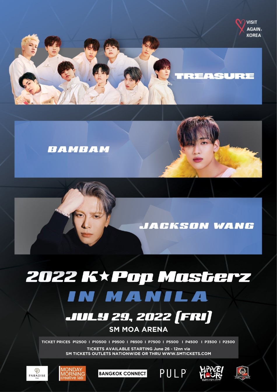 Promotional poster for ‘2022 K-pop Masterz in Manila,’ which will be held at the Mall of Asia Arena on July 29. Photo courtesy of Pulp Live World