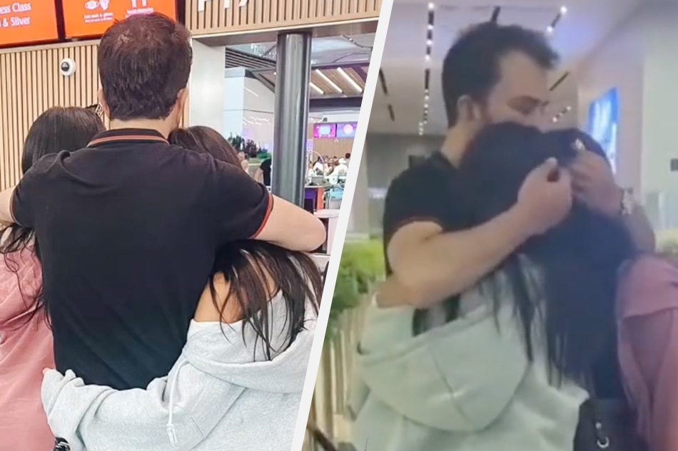Ruffa Gutierrez’s daughters Lorin and Venice share an emotional moment with their Turkey-based father Yilmaz Bektas shortly before returning to the Philippines. Instagram: @iloveruffag