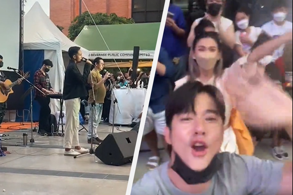  Thai actor Mario Maurer (right) joins Witwisit Hiranyawongkul (left) as he plays some songs to celebrate the 15th anniversary of queer movie 'Love of Siam.' Screenshots from Maurer's Instagram account. 
