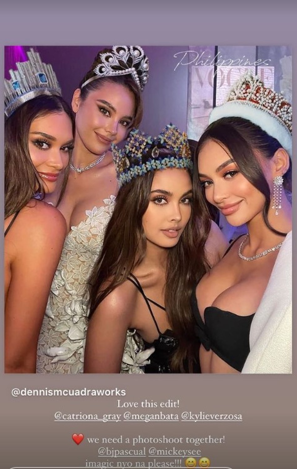 Screengrab from Instagram Stories: @piawurtzbach