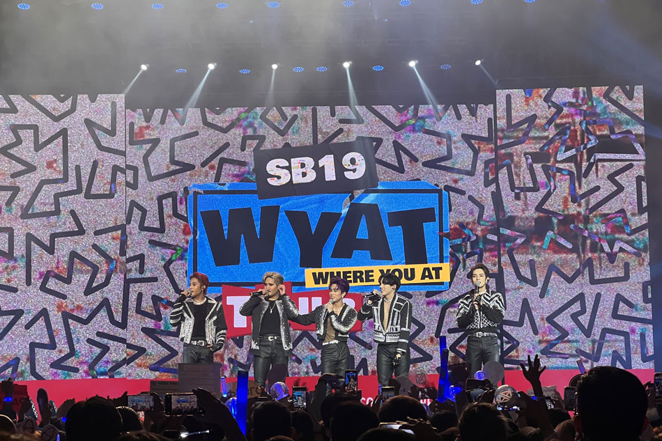 SB19 at the kick off concert of its 'WYAT (Where You At) tour at the Araneta Coliseum on September 17, 2022.