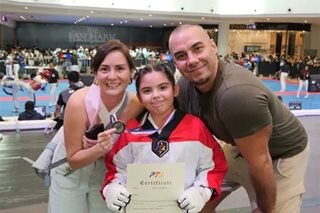 Doug, Chesca's daughter Scarlett wins medal in taekwondo