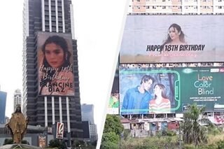 Fans surprise debutant Francine Diaz with EDSA billboards