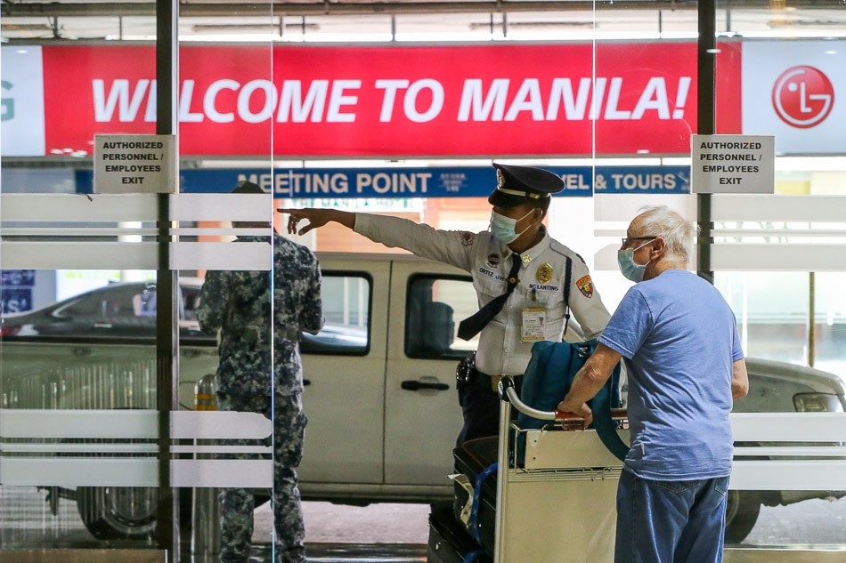 Foreign nationals arrive at the Ninoy Aquino International Airport in Pasay City on Feb. 10, 2022, the first day the country reopened its borders to fully vaccinated international travelers. Jonathan Cellona, ABS-CBN News