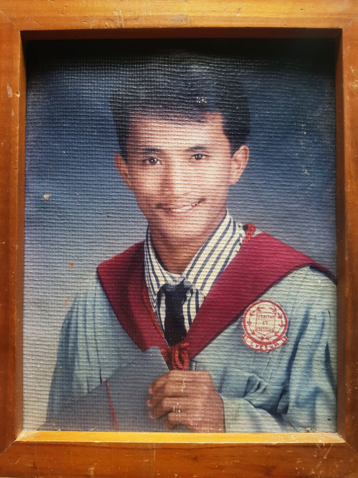 Ronaldo Carigo’s graduation photo from the Lyceum of the Philippines University. Photo courtesy of Yasheina Carigo
