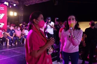 Kris Aquino, Angel Locsin show up in Leni-Kiko rally