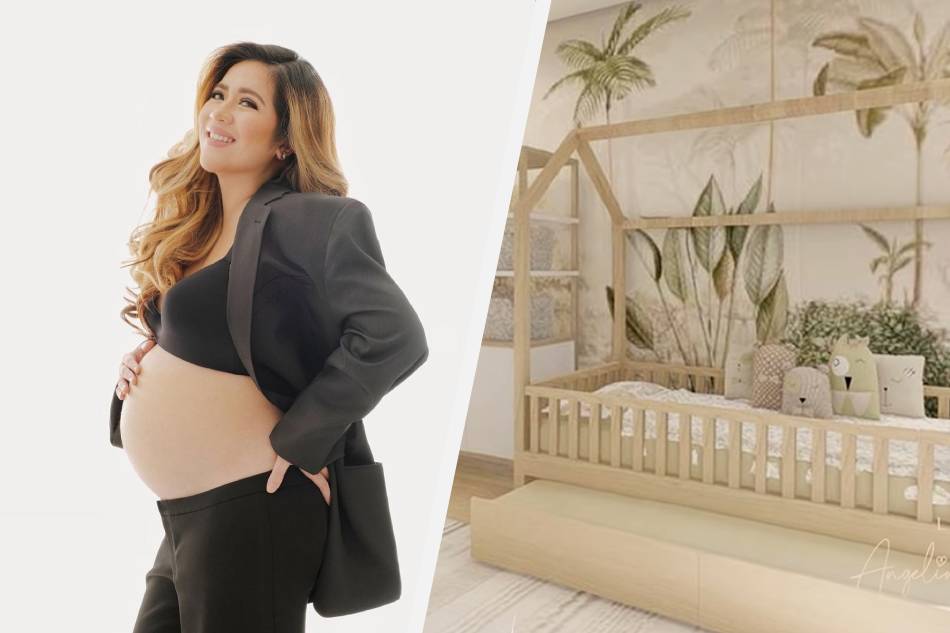 Angeline Quinto (left) and the planned look for the nursery in her townhouse. @loveangelinequinto on Instagram, screengrab from YouTube