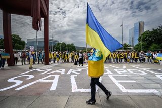 Ukrainians protest outside UN office