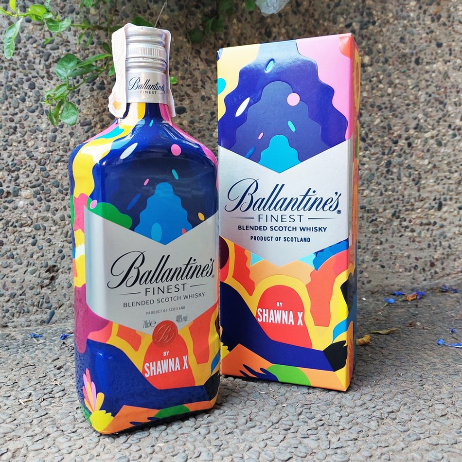 Ballantine's limited edition box and bottle.  Handout