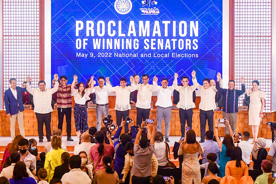 The winners of the May 9 senatorial race  ABS-CBN news
