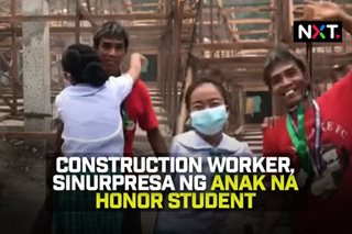 Construction worker, sinurpresa ng nagtapos na anak