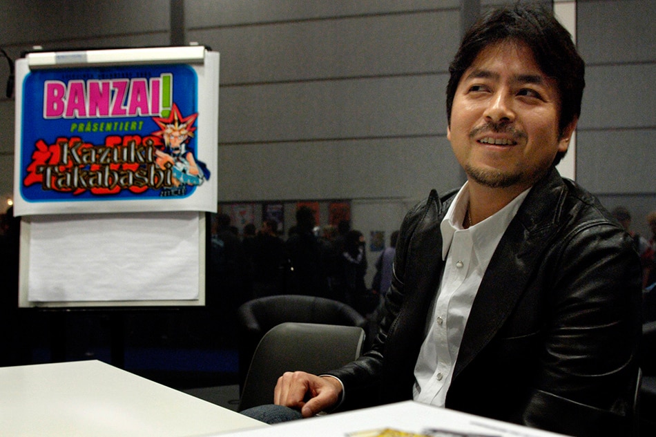 Manga star and inventor of Yu-Gi-Oh cards, Japanese cartoonist Kazuki Takahashi at the Leipzig book fair, Saturday 19 March 2005. EPA/Peter Endig.