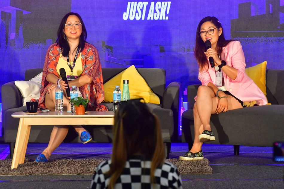 Filipino-American voice actresses Anne Yatco and Ratana talk in a community panel during the CONQuest 2022 Festival held at the SMX Convention Center. They are the voices behind Genshin Impact characters Raiden Shogun and Yae Miko. Mark Demayo, ABS-CBN News