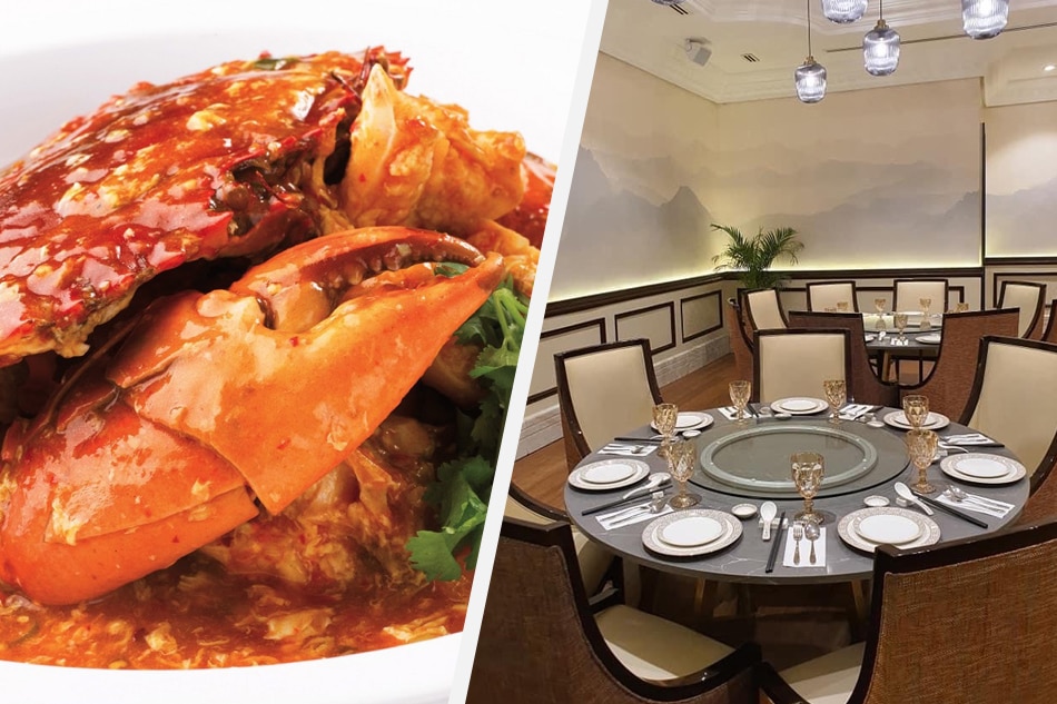 TungLok Signature's Chili Crab (left), which can also be enjoyed in one of the restaurant's private rooms (right). Handout