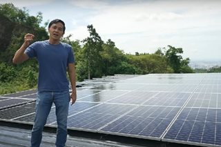 Slater Young shows his solar setup at home