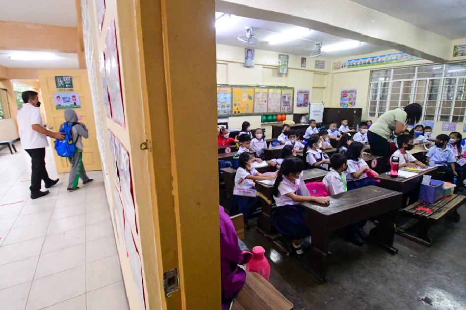 Teachers attend their classrooms in their first face-to-face classes at the Francisco Legaspi Memorial School in Pasig City on November 2, 2022. Jonathan Cellona, ABS-CBN News/File