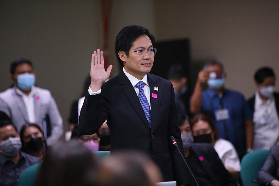 Civil Service Commission (CSC) Chairman Karlo Alexei Nograles faced the Committee on Constitutional Commissions and Offices of the Commission on Appointments on Sept. 7, 2022, for his confirmation. Albert Calvelo/Senate PRIB
