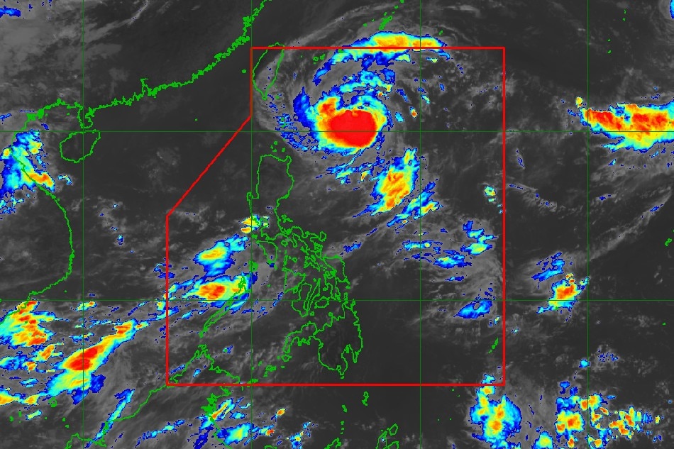 This PAGASA photo shows the location of typhoon Inday at 10:40 am Saturday.