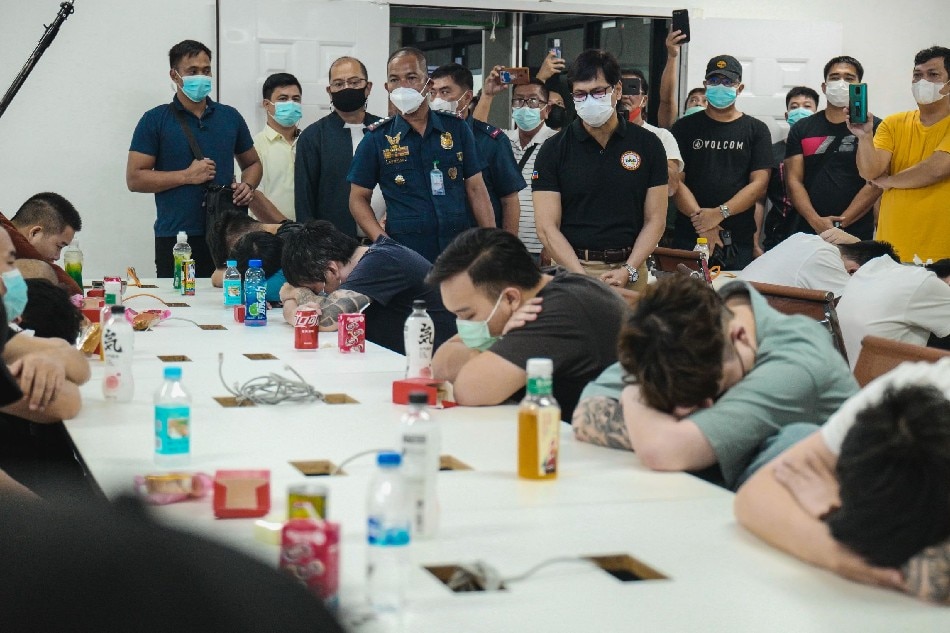 About 40 foreign POGO workers were rescued in a raid in Angeles City, Pampanga on Sept. 17, 2022. PAGCOR handout