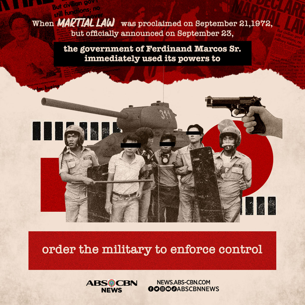 What happened immediately after Martial Law was declared in 1972? 5