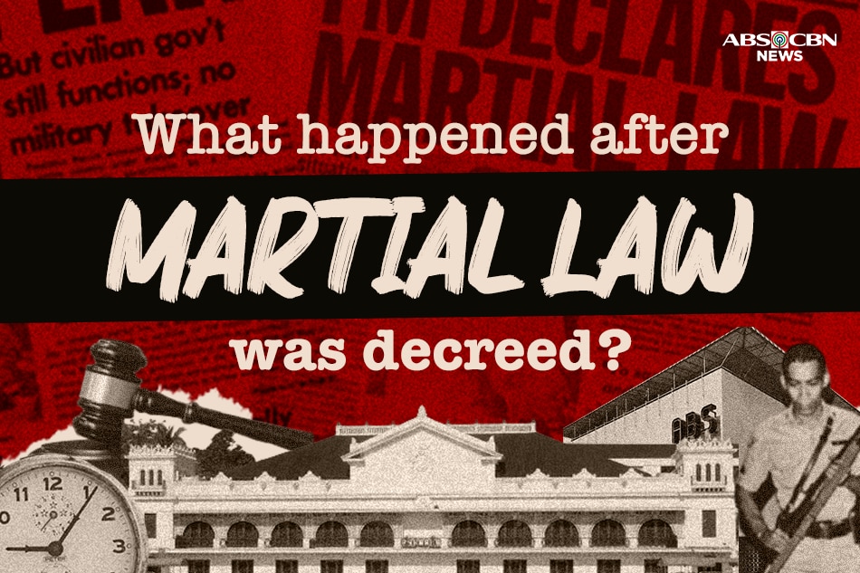 What happened immediately after Martial Law was declared in 1972? 
