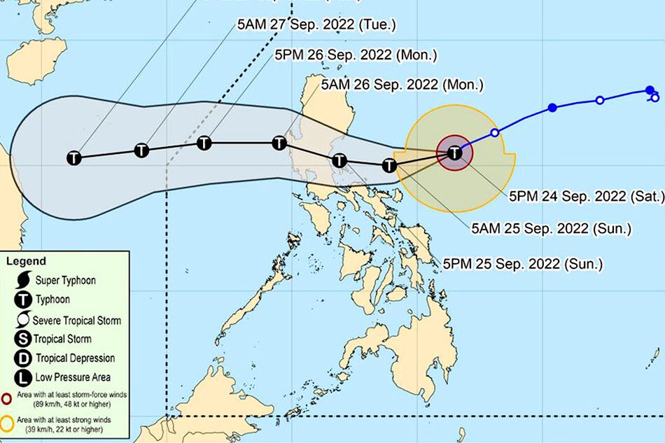 PAGASA forecast track of Typhoon Karding