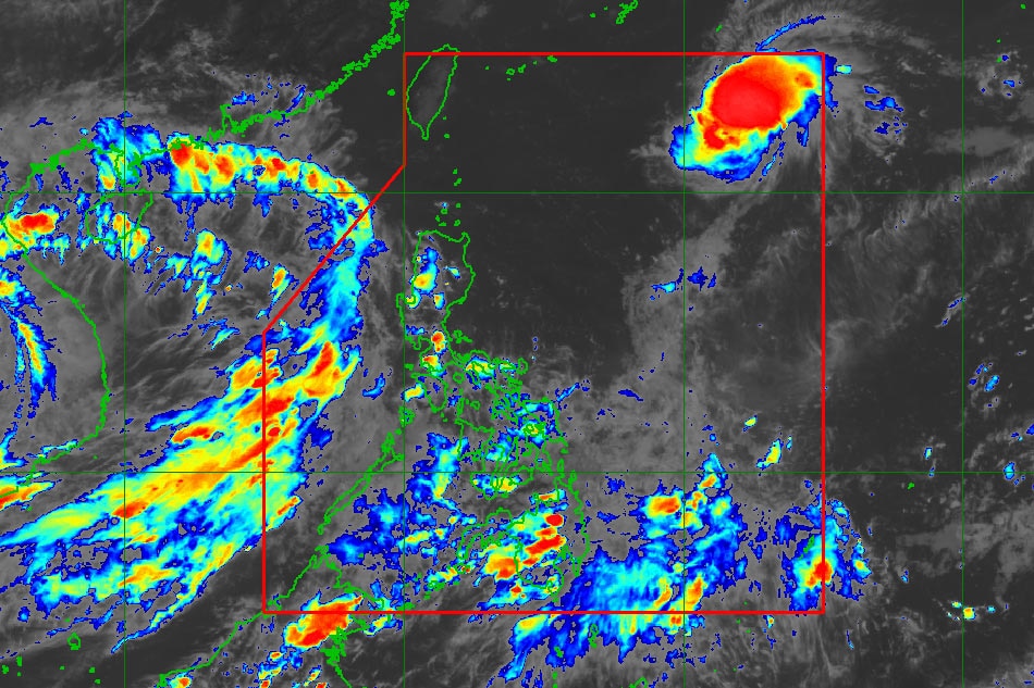 This PAGASA photo shows the location of Tropical Depression Luis at 4:40 p.m. Wednesday.
