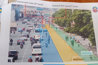 Dry run ng exclusive motorcycle lane sa Commonwealth Ave. extended