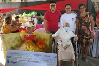 Centenarian sa Quezon pinarangalan, ginawaran ng P100k