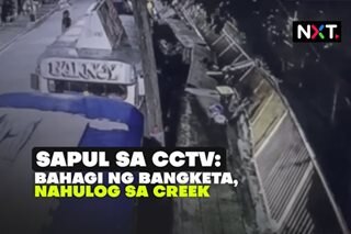 Sapul sa CCTV: Bahagi ng bangketa, nahulog sa creek