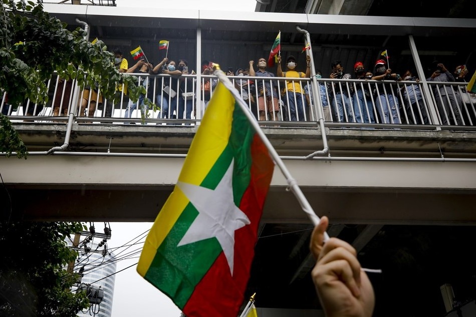 Myanmar nationals and supporters attend a rally outside of the Myanmar Embassy in Bangkok on July 26, 2022. Myanmar nationals and supporters staged a protest against the 25 July executions of pro-democracy leaders by the Myanmar military. Diego Azubel, EPA-EFE/File