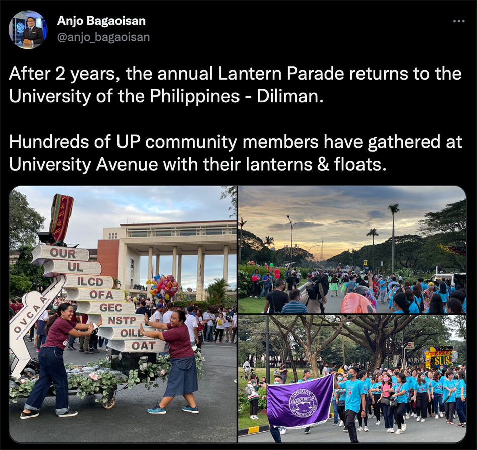 Lantern Parade lights up UP Diliman again after pandemic ABSCBN News