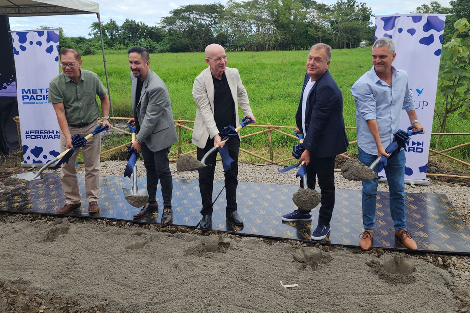 The groundbreaking ceremony for the new Metro Pacific Dairy Farms in Bay, Laguna was attended by MPIC officials and partners from Israel-based LR Group. Jekki Pascual, ABS-CBN News