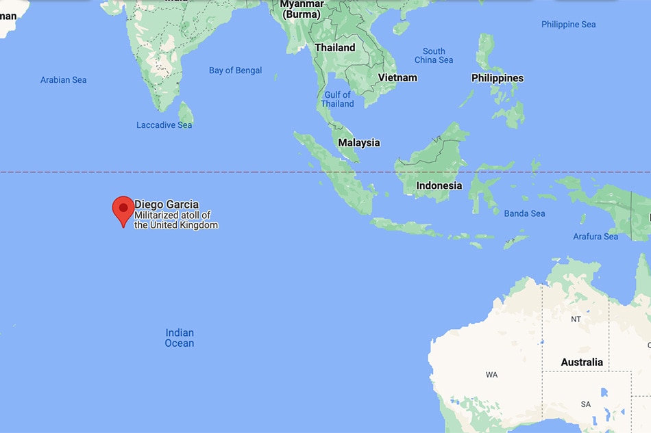 This map shows the location of the Diego Garcia Island. Google Maps 