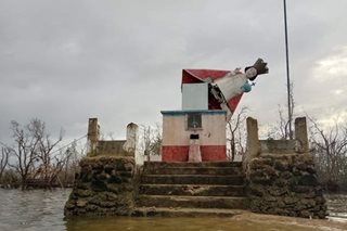 Damaged Sto. Nino Shrine in Mahayahay Mangrove Park
