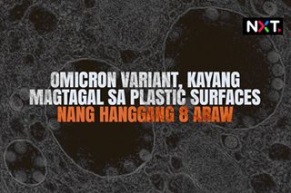 Omicron variant, kayang magtagal sa plastic surfaces 