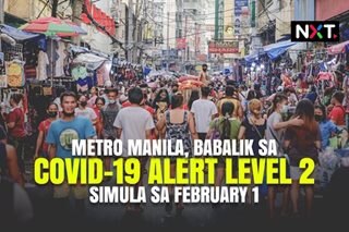  Metro Manila, balik sa COVID-19 Alert Level 2