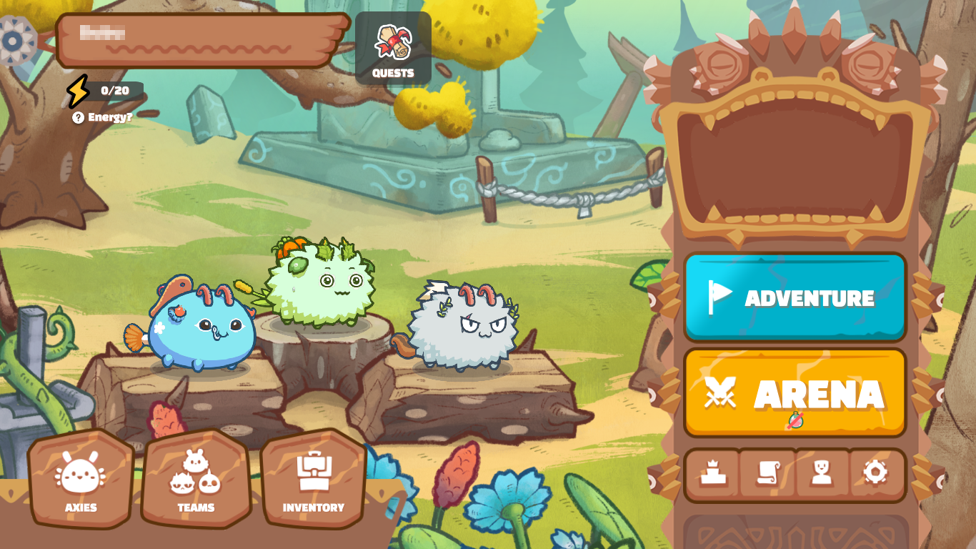 Play-to-earn Axie Infinity allows gamers to gain smooth love potion (SLP) in victories against other players and AIs. Screengrab of Axie Infinity app
