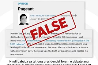 FACT CHECK: 'Di totoong walang dinaluhang debate si PNoy noong 2010 elections