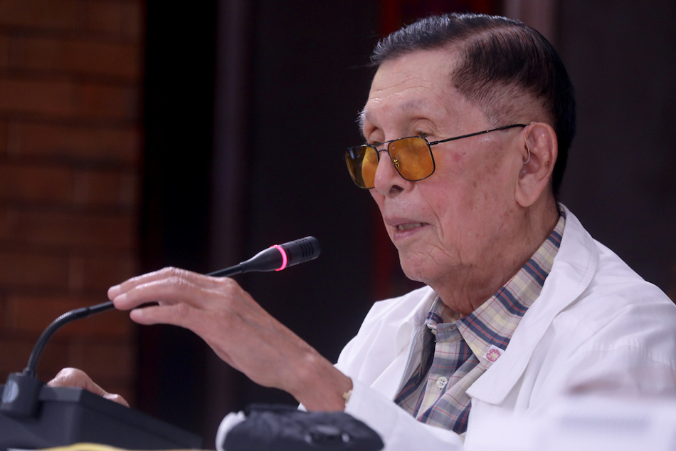 Former Senate President Juan Ponce Enrile at the Malacañang Golf (Malago) Clubhouse in Malacañang Park, Manila on May 17, 2021. Simeon Celi, Presidential Photo/File