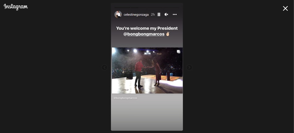 Screenshot from Toni Gonzaga's Instagram story. February 10, 2022