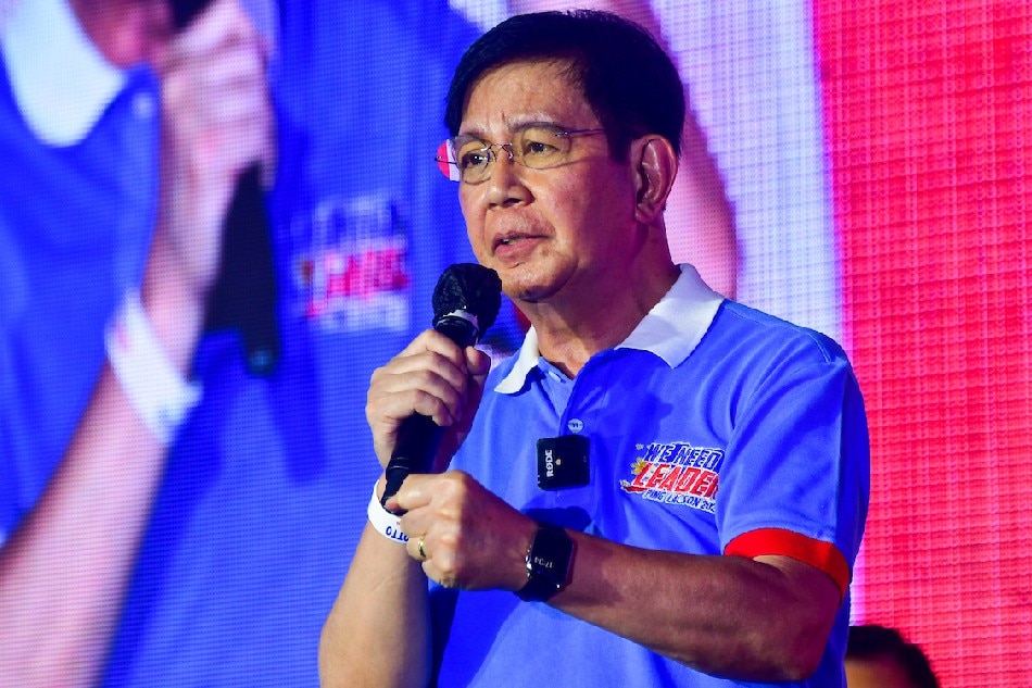 Presidential aspirant Ping Lacson campaigns in a gathering in Quezon City on February 9, 2022. Mark Demayo, ABS-CBN News