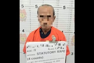 78-anyos na 'most wanted' sa kasong rape sa Kidapawan, huli